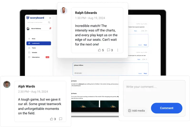 Match reports interface