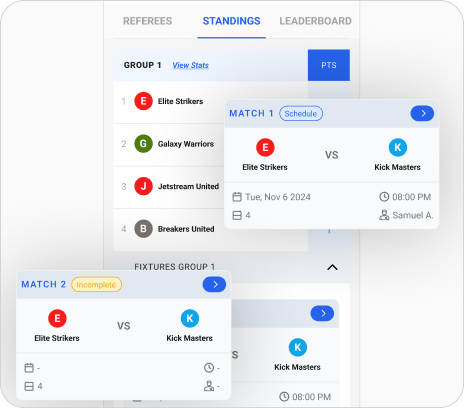 Standings That Update With Play