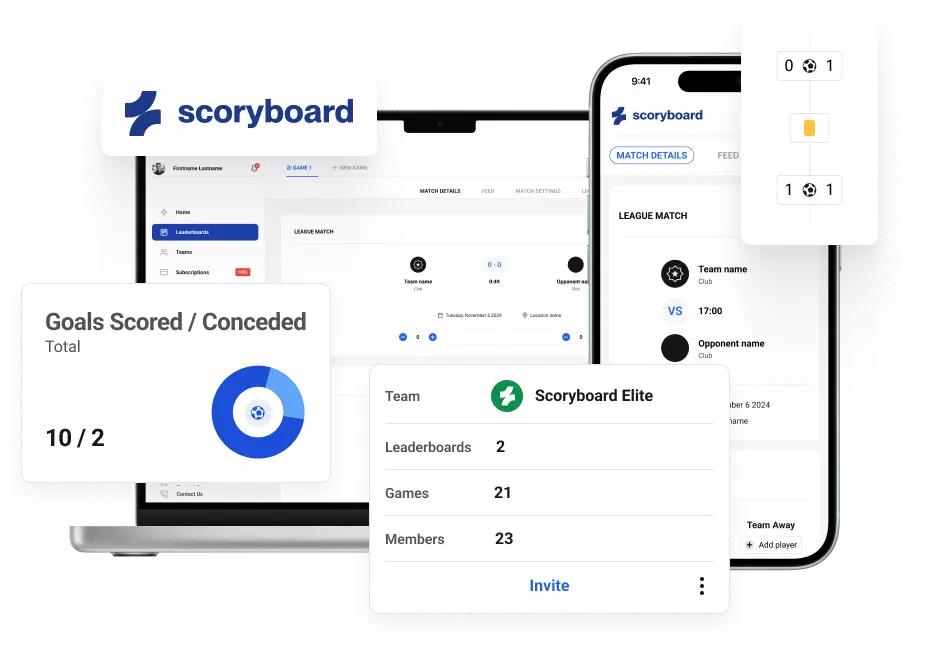 Scoryboard Football Management Dashboard