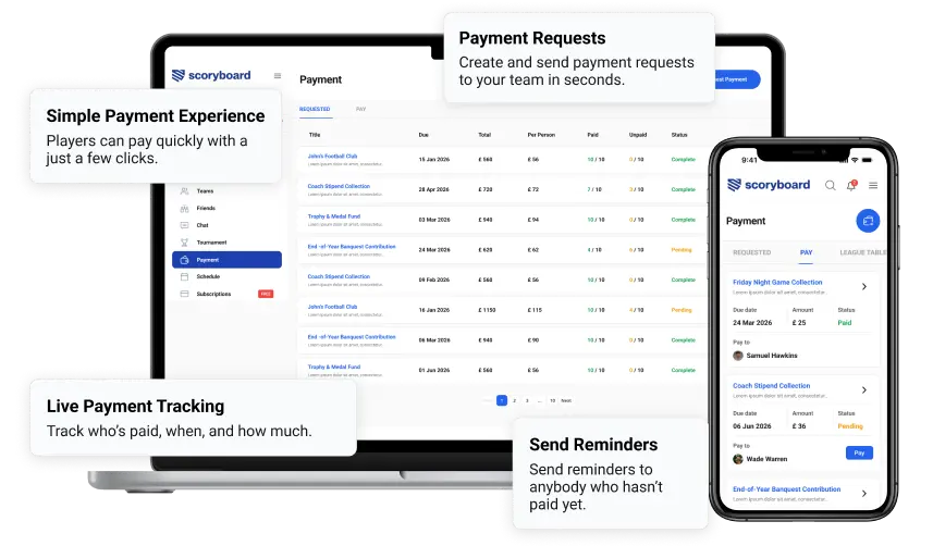 Scoryboard Football Management Dashboard