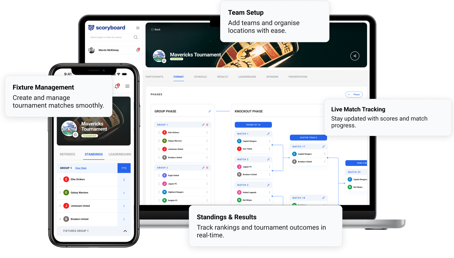 Scoryboard tournament dashboard preview
